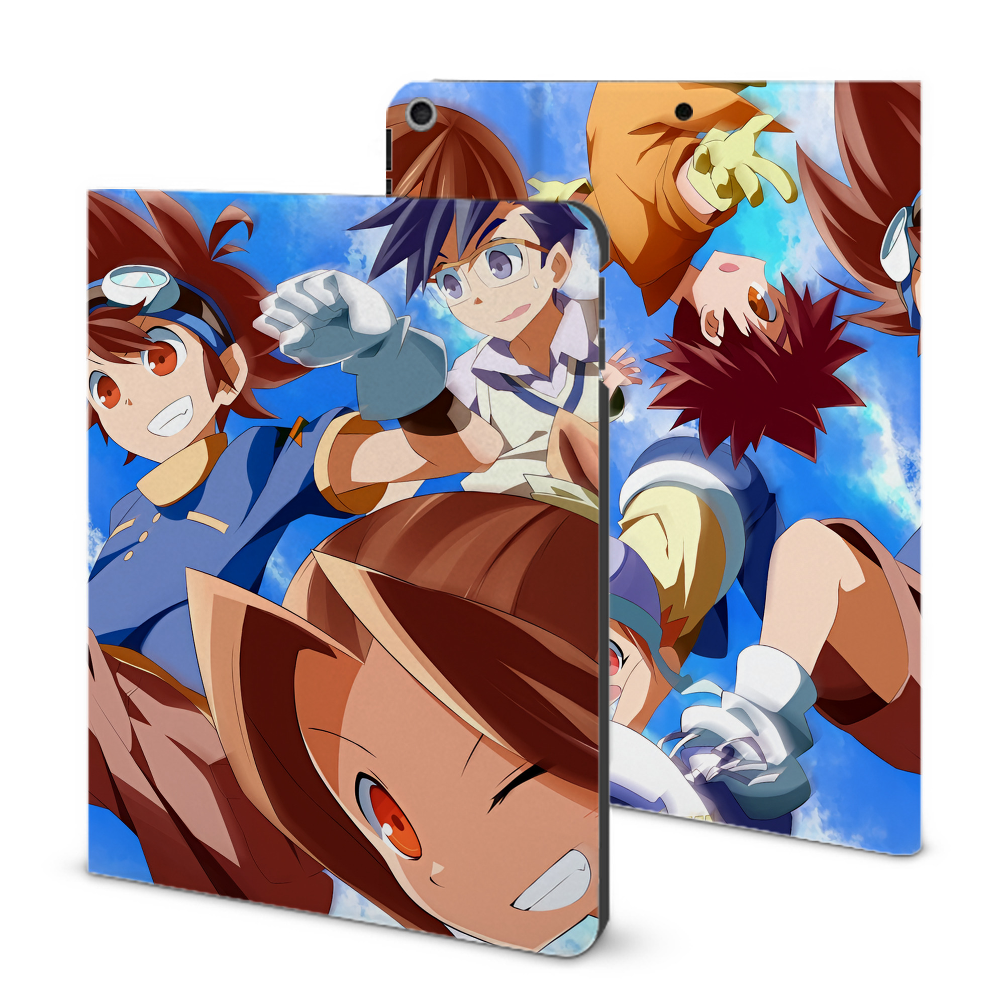 （画像用） Digimon デジタルモンスター/デジモン IPad ケース ブック型 PUレザー TPU 耐衝撃 軽量 薄型 ペン収納なし 全面保護 IPad 各モデル対応